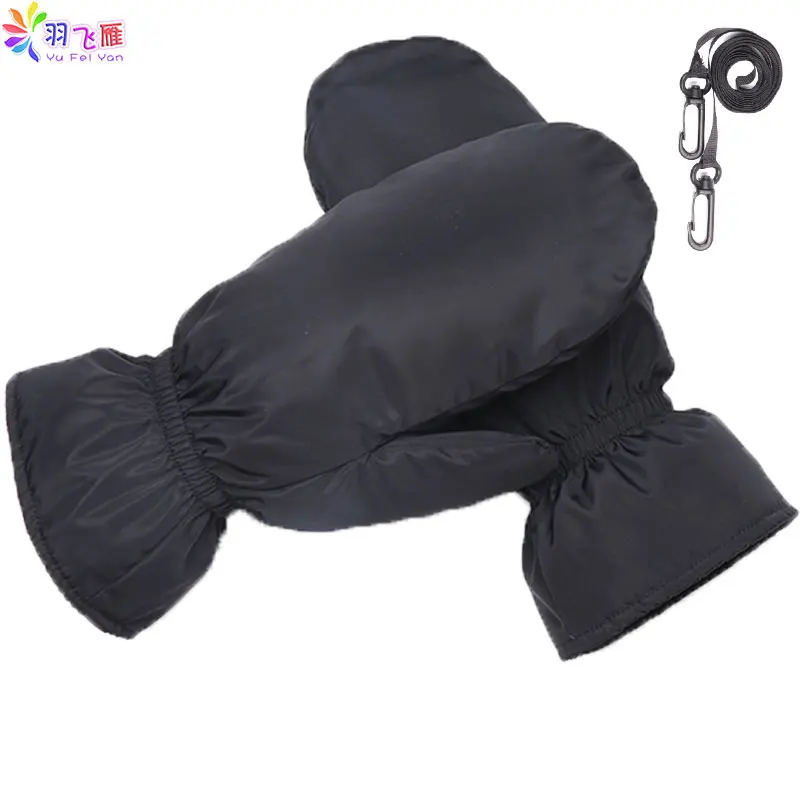 2019 осенне зимние Пуховые Перчатки женские мужские варежки однотонные черные