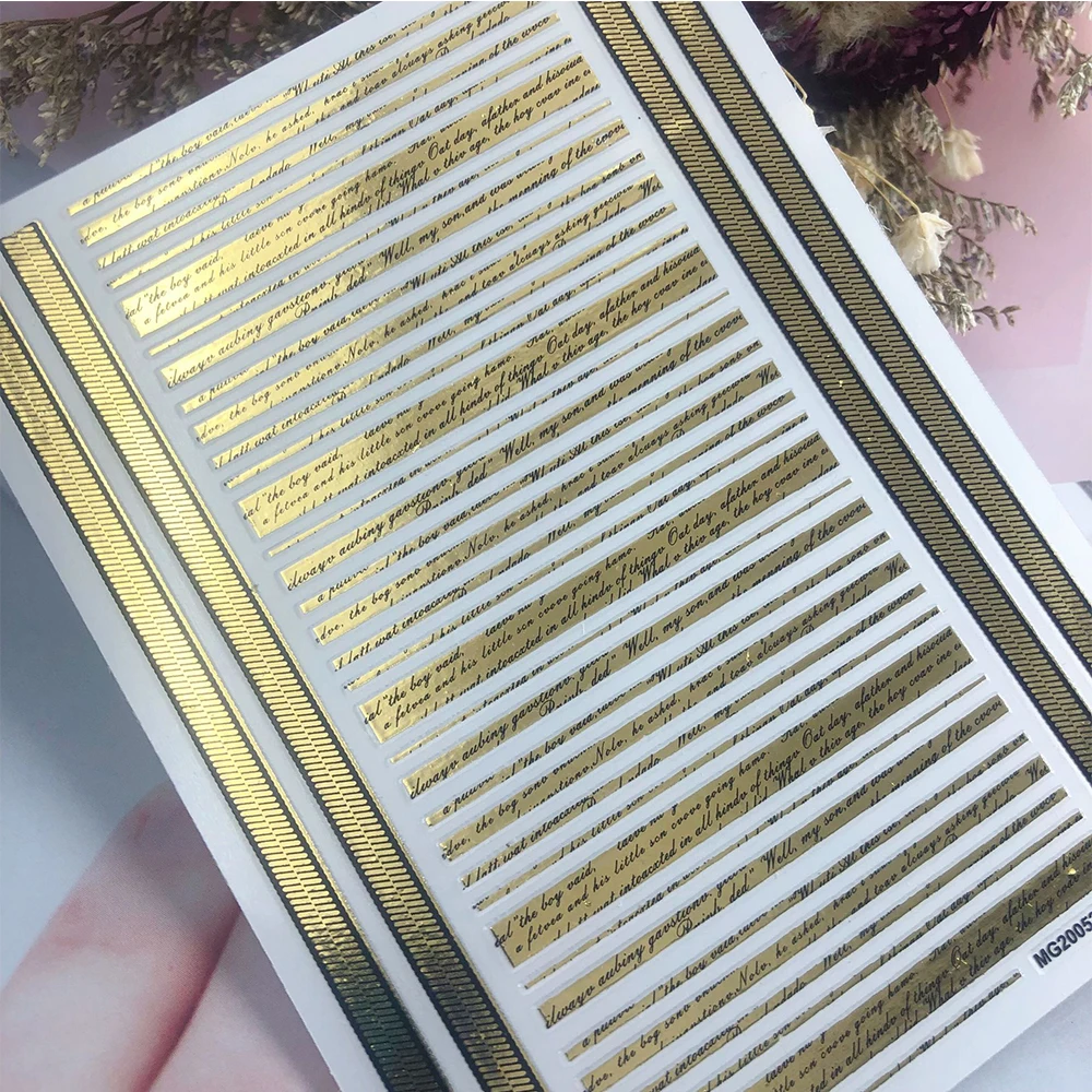 Наклейки для ногтей в японском стиле самоклеящиеся наклейки Золотого стемпинга