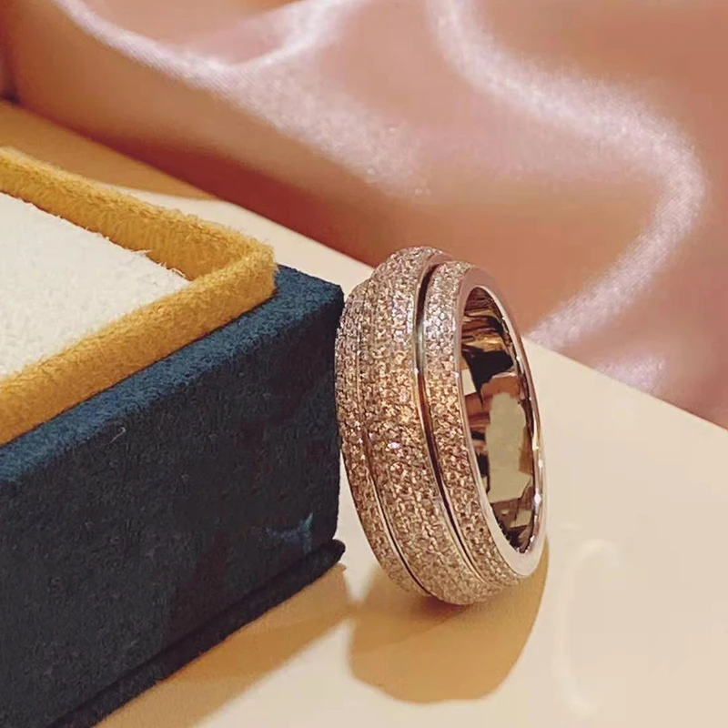 

Original High-quality craftsmanship Couple ring S925 Sterling silver Jewelry Low-key luxury gifts for women Fully zircon ring