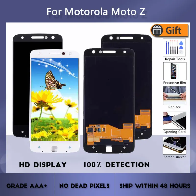 

Tested AAA Quality 5.5"LCD For Motorola Moto Z XT1650 XT1650-03 LCD Display With Full Touch Screen Digitizer Panel Replacement