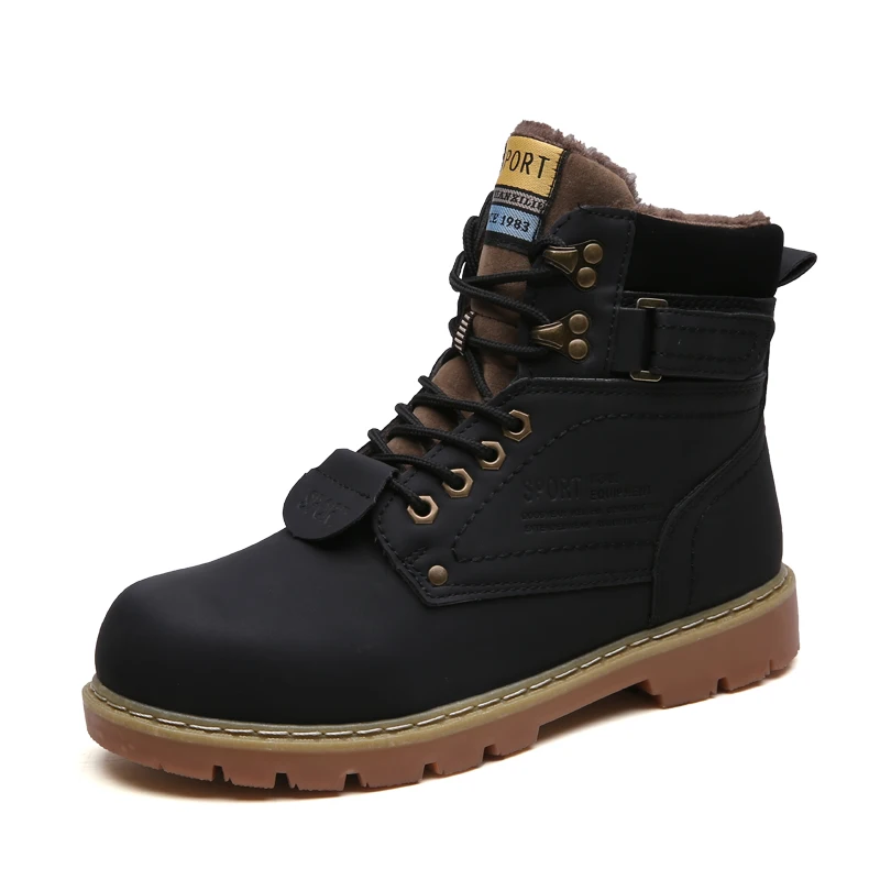 

Winter Ankle Boots Men Casual Shoes Outdoor Autumn Leather Waterproof Work Tooling Mens Boots Warm Military Army Botas BTMOTTZ