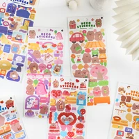 1pcs bear lifes series korean style cartoon bear stickers decoration scrapbooking pet creative decorative stationary supplies