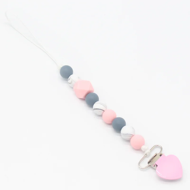 

Silicone Pacifier Clips Beads Silicone Pacifier Chain Nipples Baby Chew Toys Plastic Infant Nipple