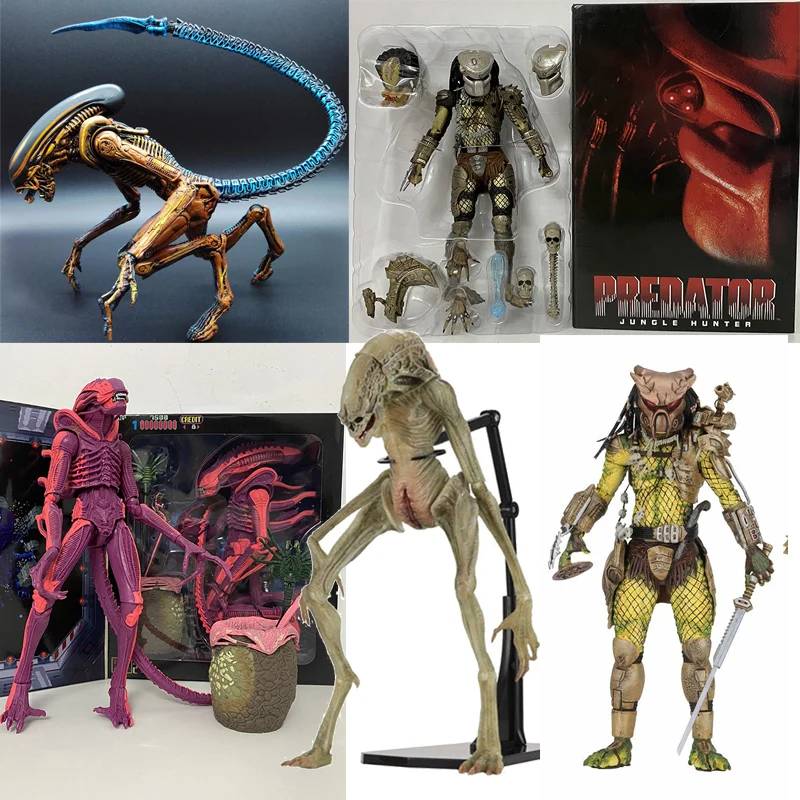 NECA AVP חייזרים vs Predator זהב קנר מנהיג שבט ראשי Xenomorph דמות צייד ג 'ונגל Predator פעולה דמות אימה מתנה