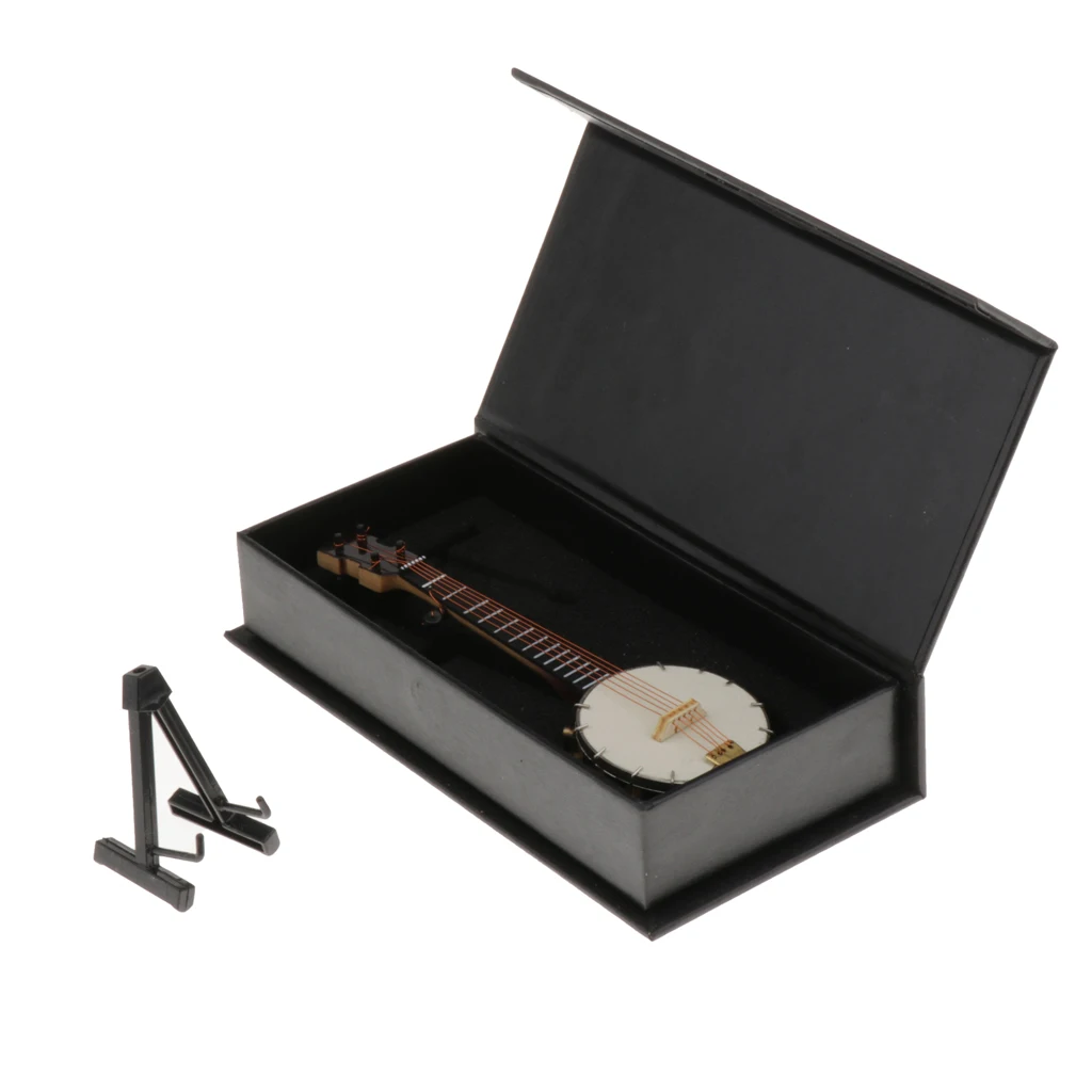 

1: 6 Scale Banjo Hammered Chinese Bassoon Dollhouse Musical Instruments
