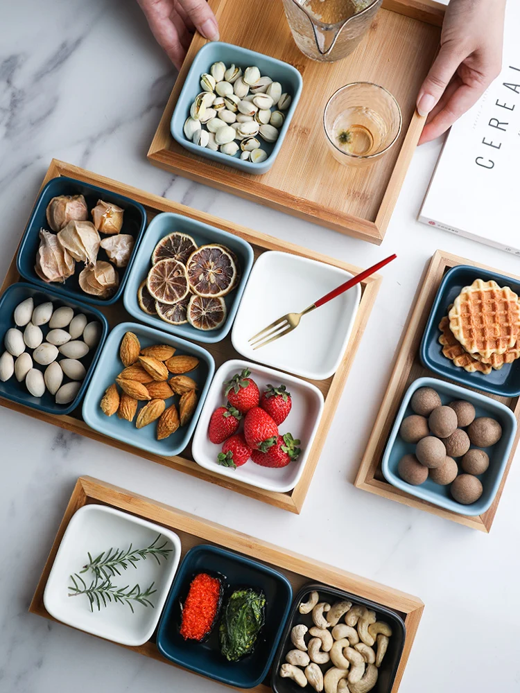 Nordic Стиль Керамика сетка тарелка для закуски пластина соус блюдо дома посуда