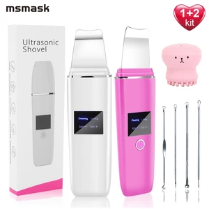 Ультразвуковой скребок для кожи лица очищающее средство для лица, ионный акне угрей очиститель пилинг очиститель для лопаты массажер для лица Уход за кожей Инструмент