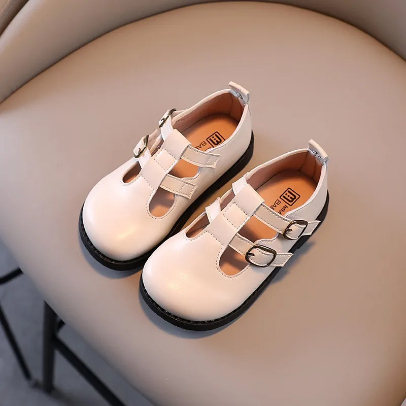 

Туфли на мягкой подошве для девочек, обувь принцессы на плоской подошве, весна-осень 2022, для детей 1-6 лет, прогулочная обувь в стиле ретро с дв...