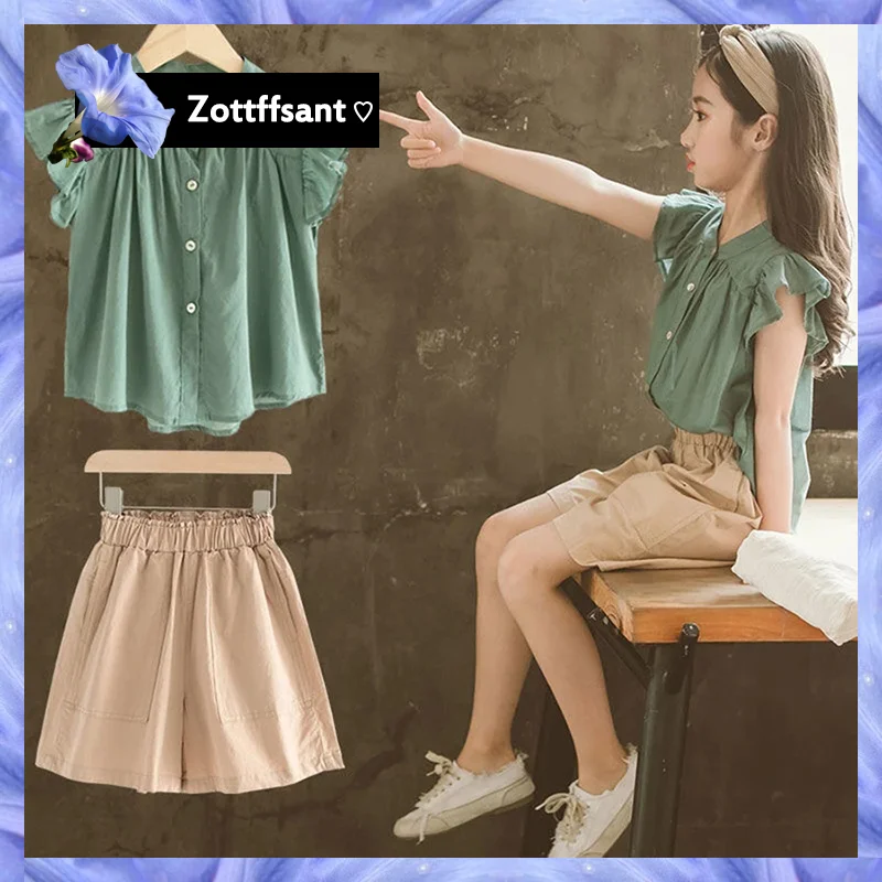 

Girls Clothes Set Summer top + Short Pants 2 PCS Children Clothing For Girls Teen Kids Girls Clothes 8 10 12 Year