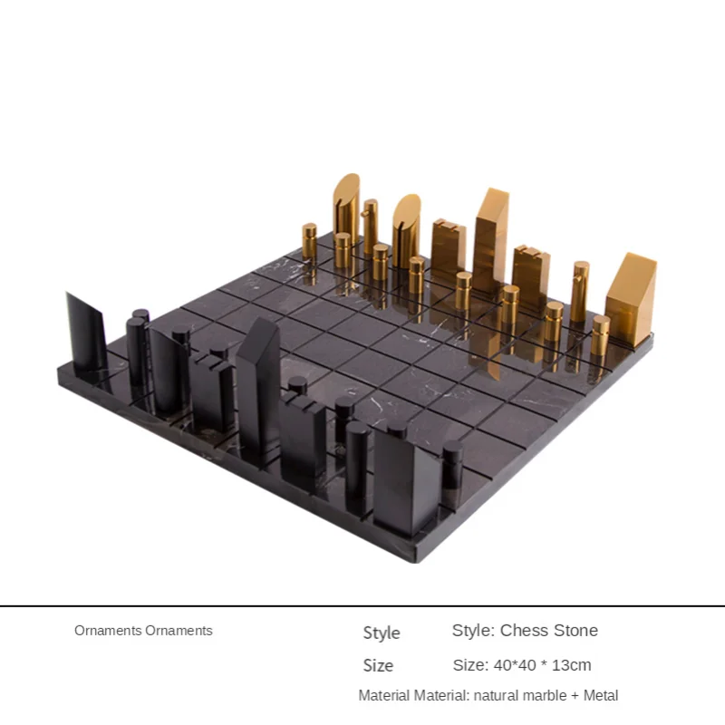 

Wholesale Nordic Style Home Decor Marble Stone Chess Board Chess Set Decoration