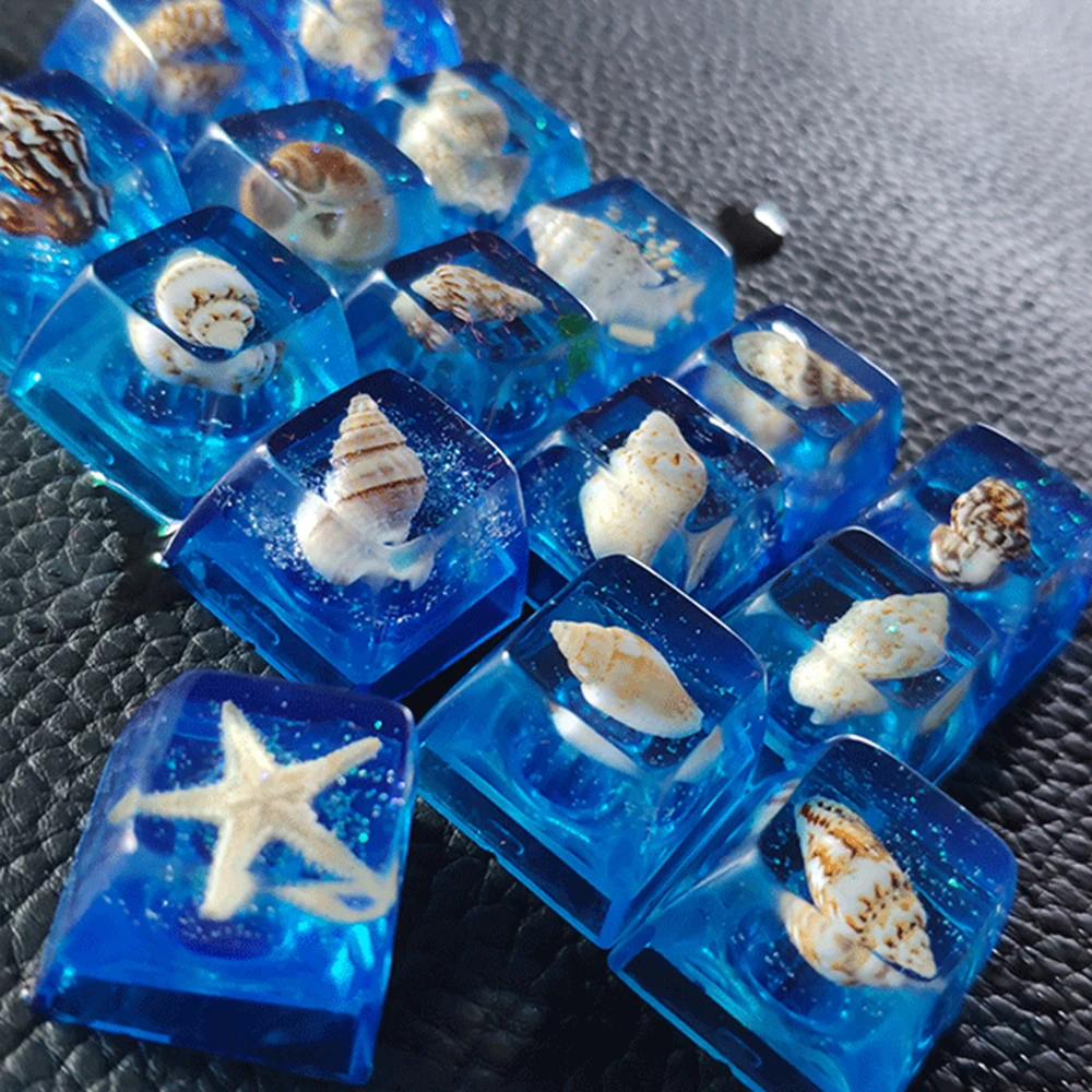 Настраиваемые полимерные колпачки для ключей с подсветкой океанская раковина