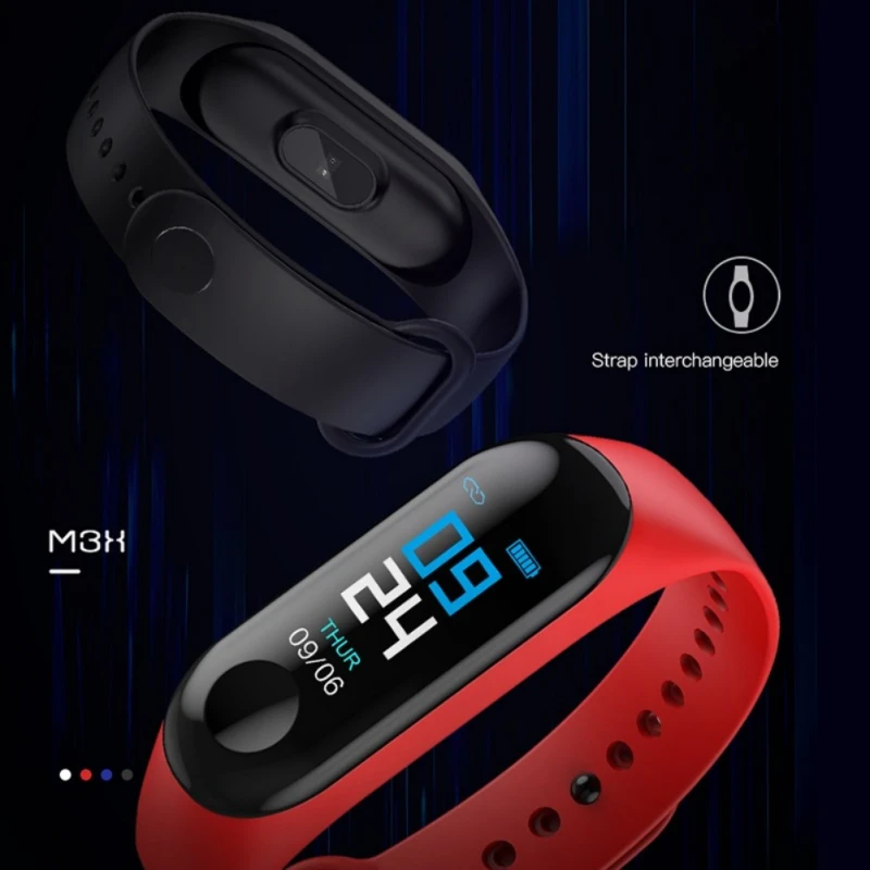Водонепроницаемый смарт-браслет M3 IP67 Bluetooth 4 0 с цветным экраном и USB-зарядкой |