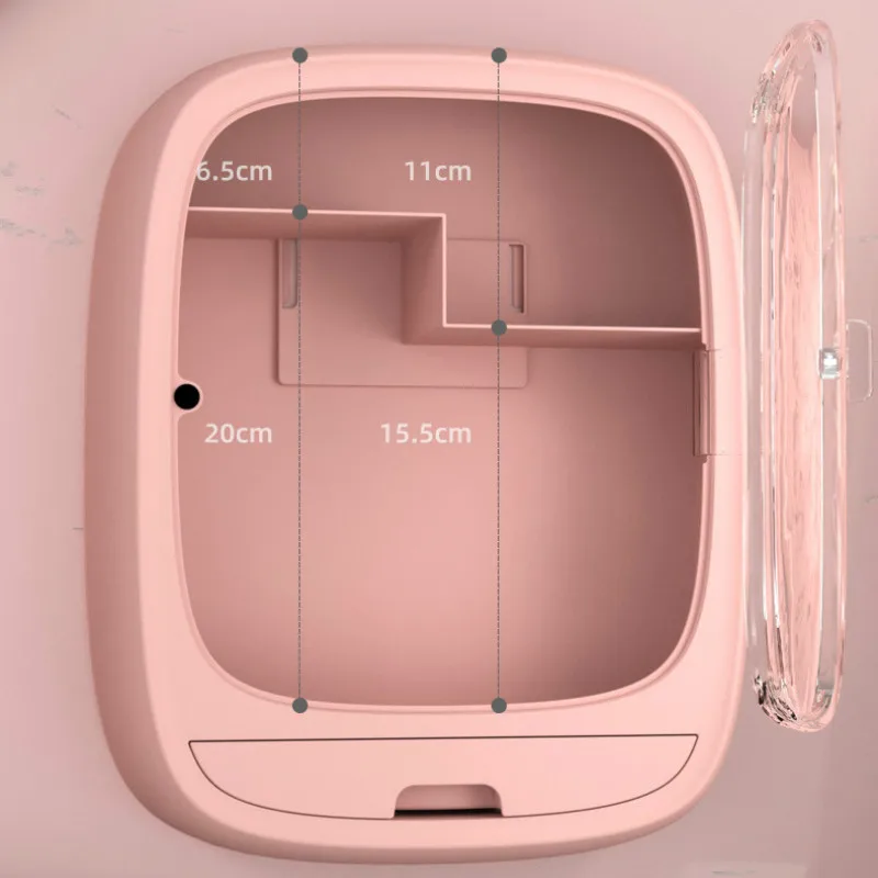 

Wall Hanging Bathroom Makeup Organizer Makeup Storage Box Drawer-type ABS Plastic Transparent Dustproof Cosmetics Box