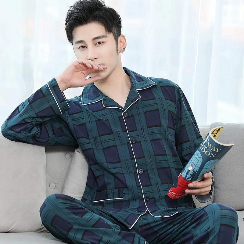 Осень-зима 2020 повседневные пижамные комплекты в клетку с длинным рукавом для