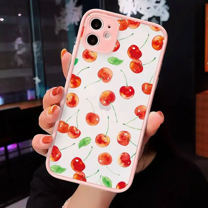 

Fruit stitching funny avocado Phone Cases Matte Transparent for iPhone 7 8 11 12 s mini pro X XS XR MAX Plus cover funda