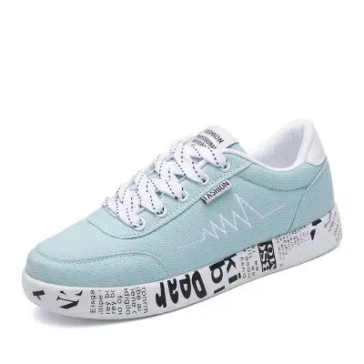 

2020 Spring Women Shoes Black Sneakers Women Lace-up Print Casual Shoes Low Top Graffiti Canvas Shoes Woman Flat High Quality