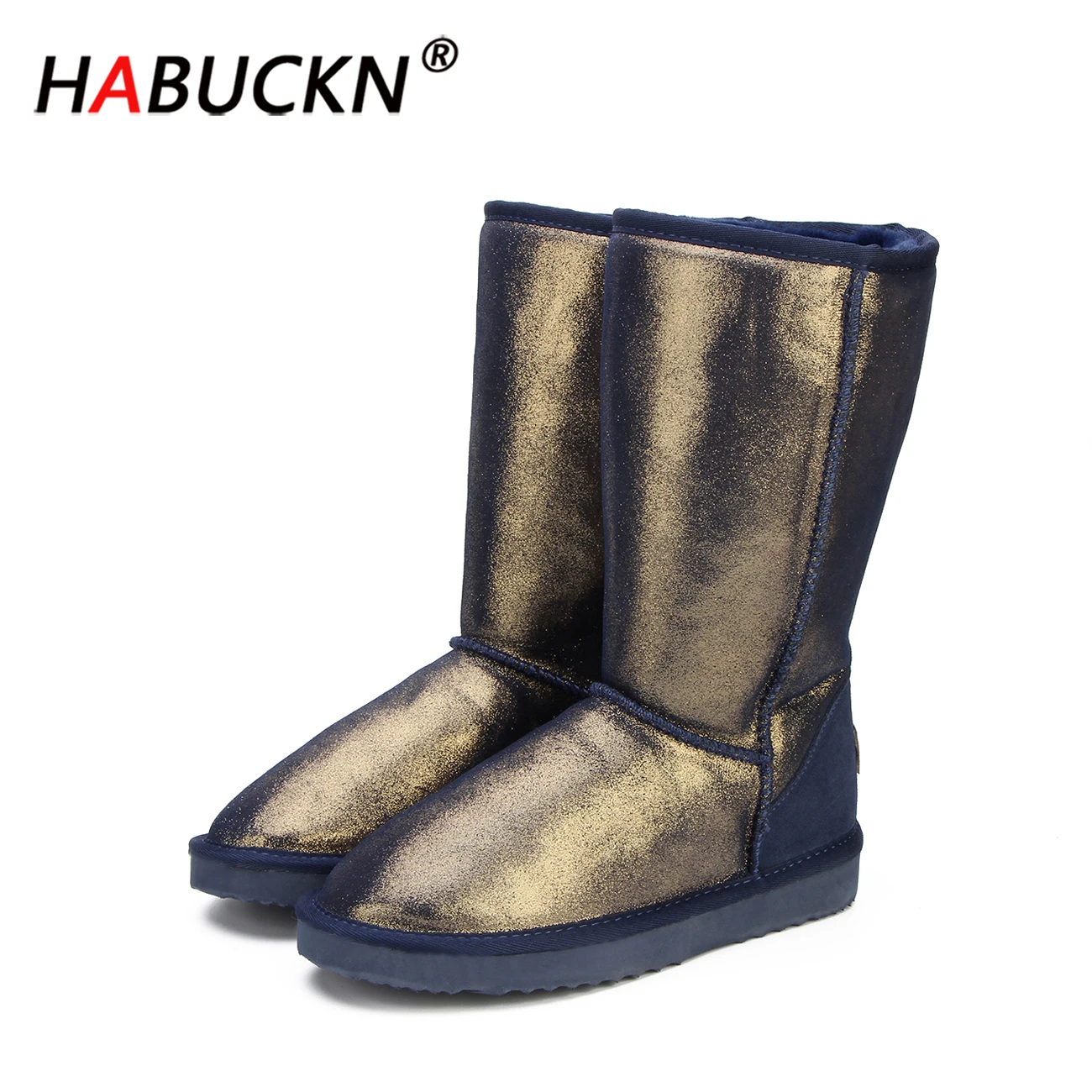 HABUCKN высококачественные брендовые зимние сапоги женские модные из натуральной