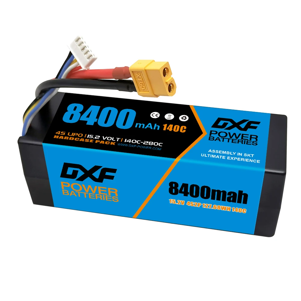 DXF 2 шт. Батарея 4S Lipo 15 V 8400 мА/ч 6300 140C-HV 5 мм макс 280C для жесткие чехлы