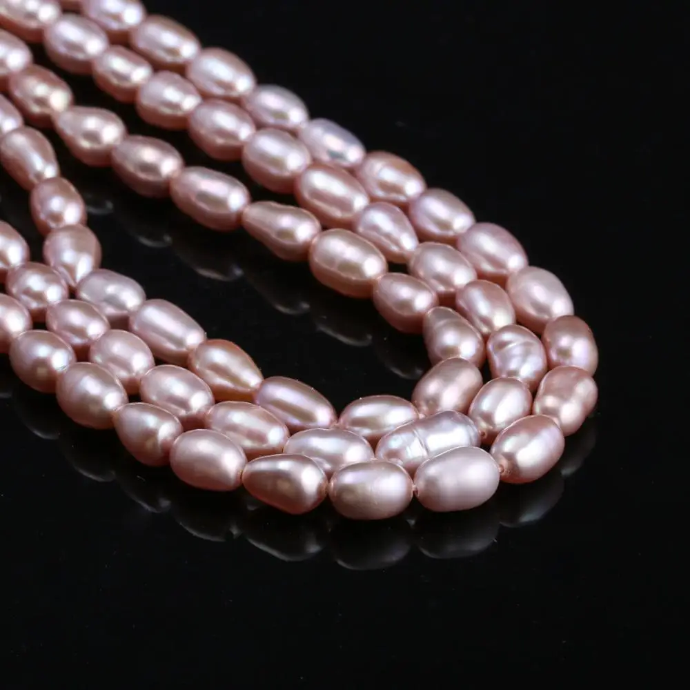 Натуральный Пресноводный Культивированный Жемчуг Бусины Форма риса бусины для