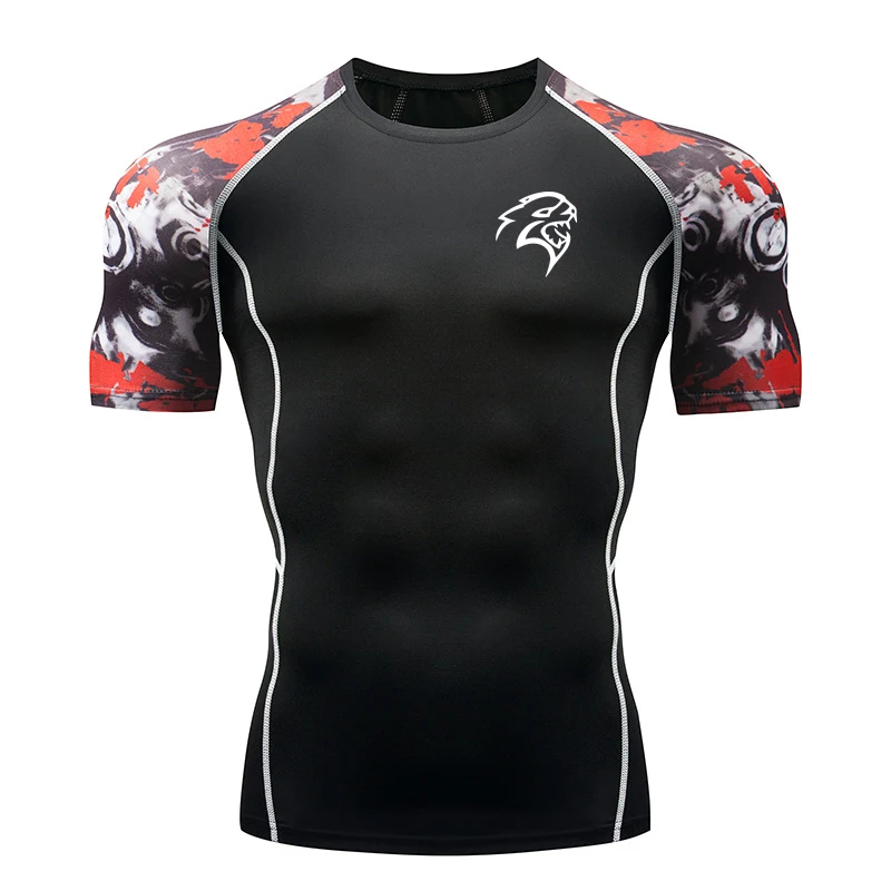 2019 мужские футболки быстросохнущие облегающие для фитнеса и бега брендовые