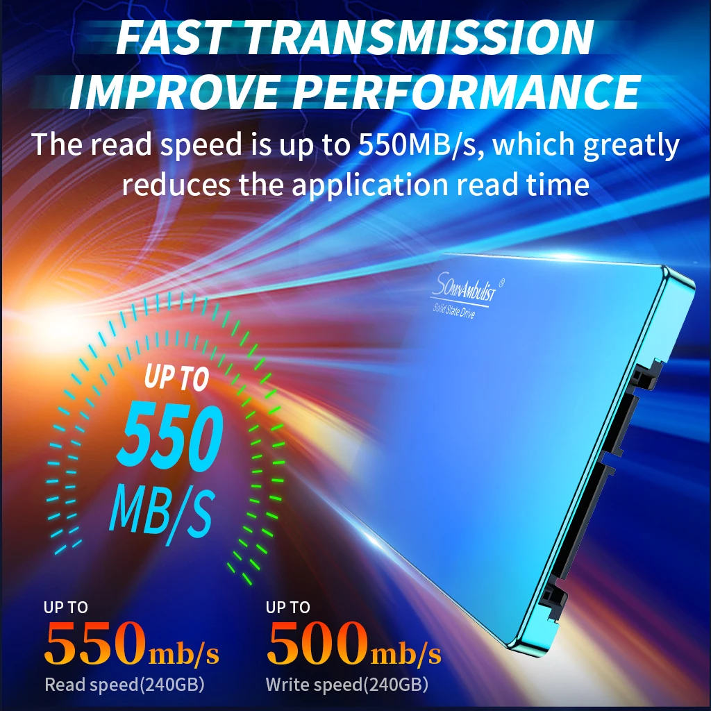 SSD-накопитель SATA3 120 ГБ 128 240 256 480 512 960 2 5