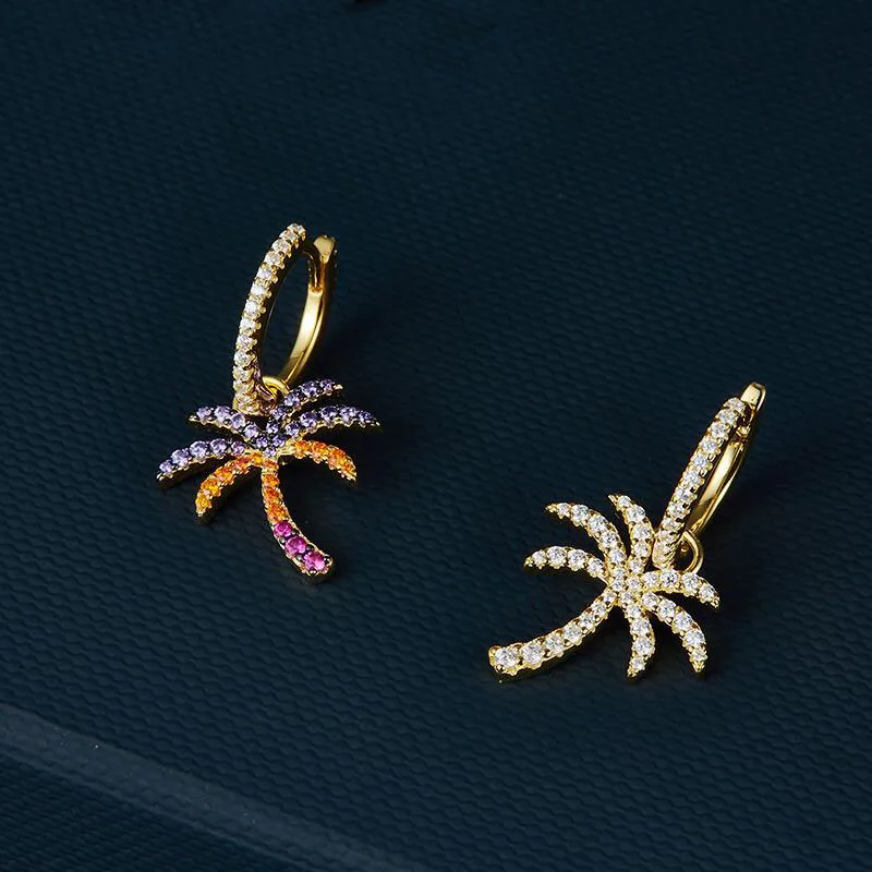 SLJELY Роскошные брендовые серьги из стерлингового серебра S925 пробы с одной пальмой микро кубические