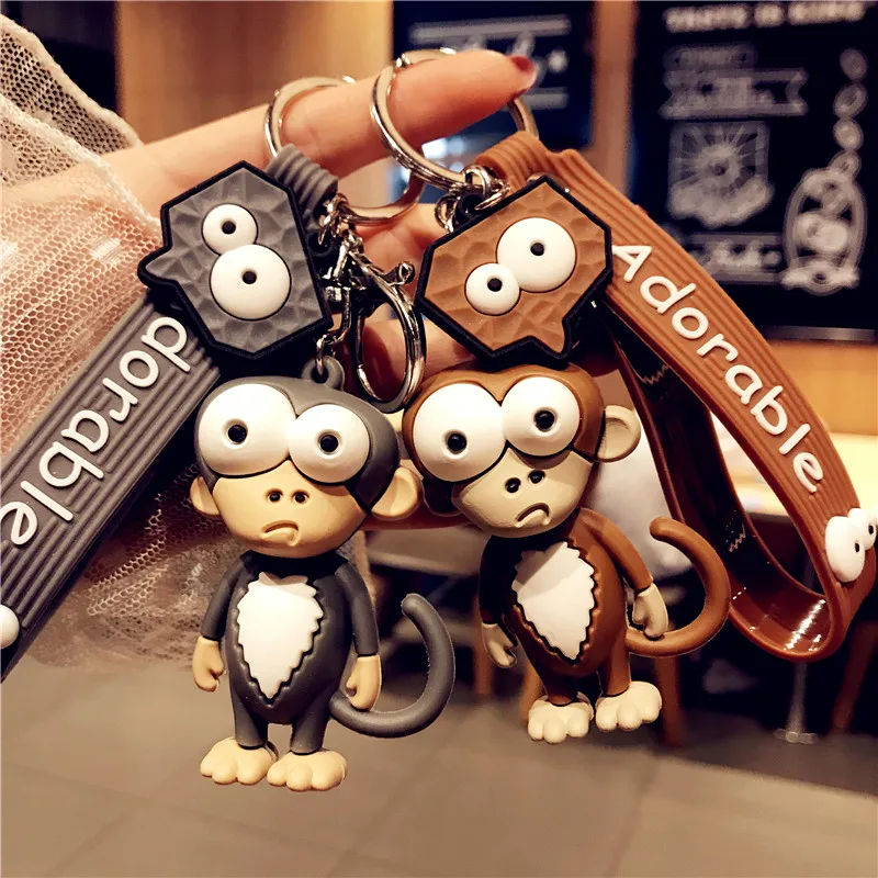 

Epoxy Playful Monkey Keychain Elephant Cute Trinket Women Men Couple Pendant Bag Car Key Ring Jewelry Lanyard Accessory Gift Toy