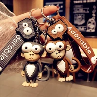 epoxy playful monkey keychain elephant cute trinket women men couple pendant bag car key ring jewelry lanyard accessory gift toy