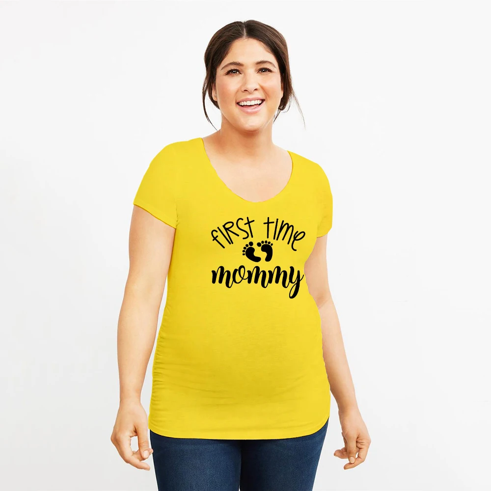 Camiseta de maternidad para mam&aacute;, prenda de vestir, con cuello redondo, divertida, para embarazo-4