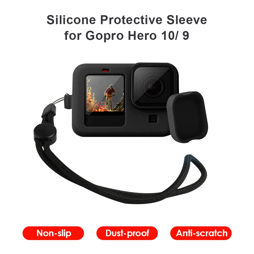Силиконовый чехол для GoPro Hero 10 9 Защитная пленка корпуса Крышка объектива со