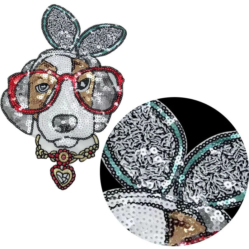 Модные собака блесток с вышивкой для детей он может быть использован в футболка
