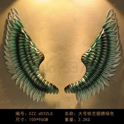 

Retro Industrial Wind Decoration Wall Hanging Iron Angel Wing Wall Decoration Bar Coffee Party Photo Supply Murals Iron Wings