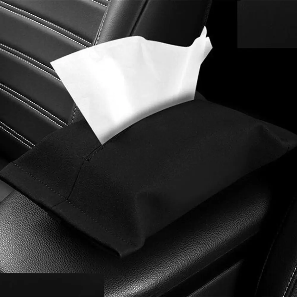 

Universal Car PU Leather Tissue Box Napkin Holder Sun Visor Hanging Seat Back Tissue Storage Box