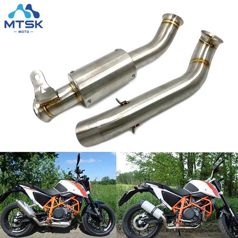 Без шнуровки для KTM 690 DUKE Moto выхлопная Модифицированная средняя звеньевая труба