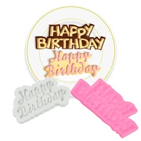 3d silicone happy birthday shape molds letter fondant candy fudge chocolate mold birthday cake decorating mould diy baking tools