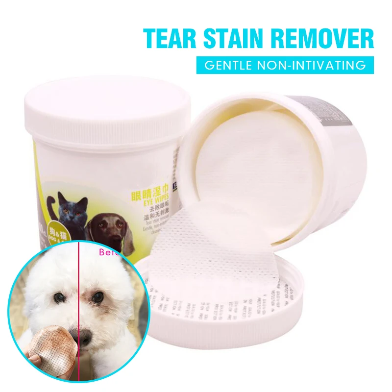 

Pet Dog Cat Eyes Wet Wipes Tear Stain Remover Gentle For Pets Cleaning Paper Towels Non-intivating Wipes Grooming Supplie 100PCS
