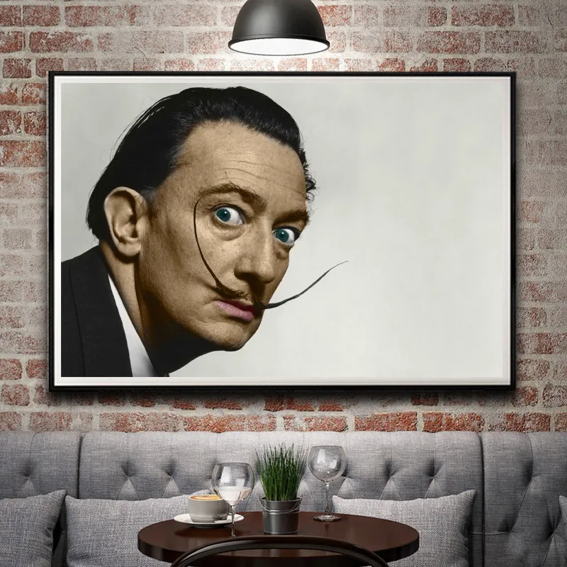 Grayscale Звездные бороды в зрителе Salvador Dali абстрактное искусство холст винтажная