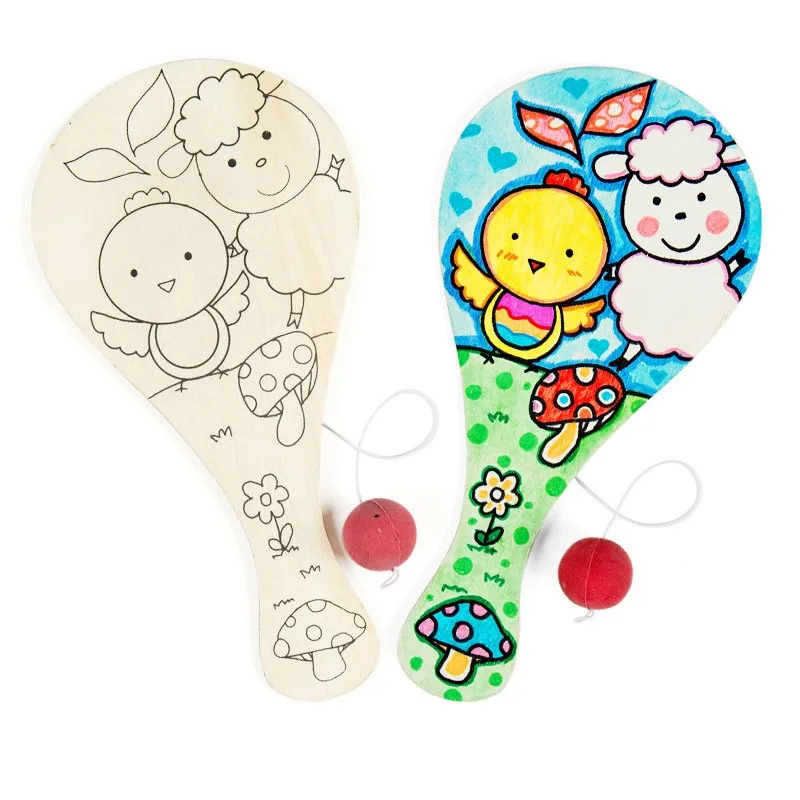 

Wooden Racket Game toy Teaching Kindergarten Manual Diy Early Learning Education Toys Montessori Teaching Aids Craft Toys