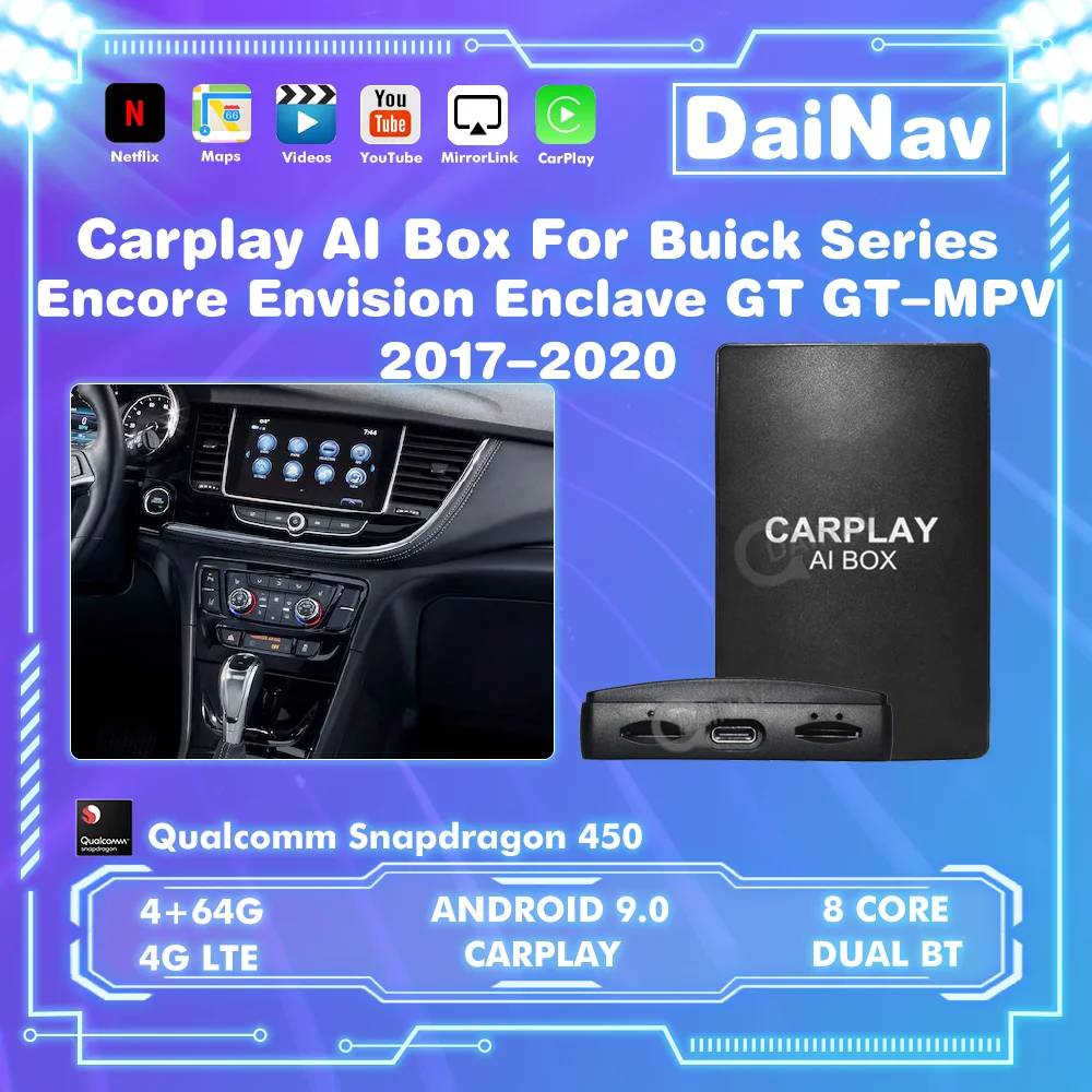 

Ai Box беспроводной CarPlay для Buick Encore Envision анклава GT GT-MPV Android Plug and Play Youtube автомобильный мультимедийный плеер на пару