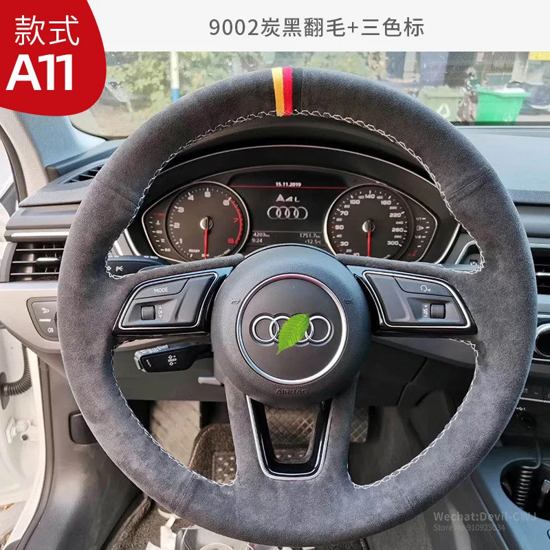 

Steering Wheel Cover For Audi A3 A4 A5 A6 Q3 Q7 Q8 SQ2 Q6 SQ8 S4 S5 S6 S7 S8 RS4 RS5 RS6 Suede Leather Hand Grip Car Accessories