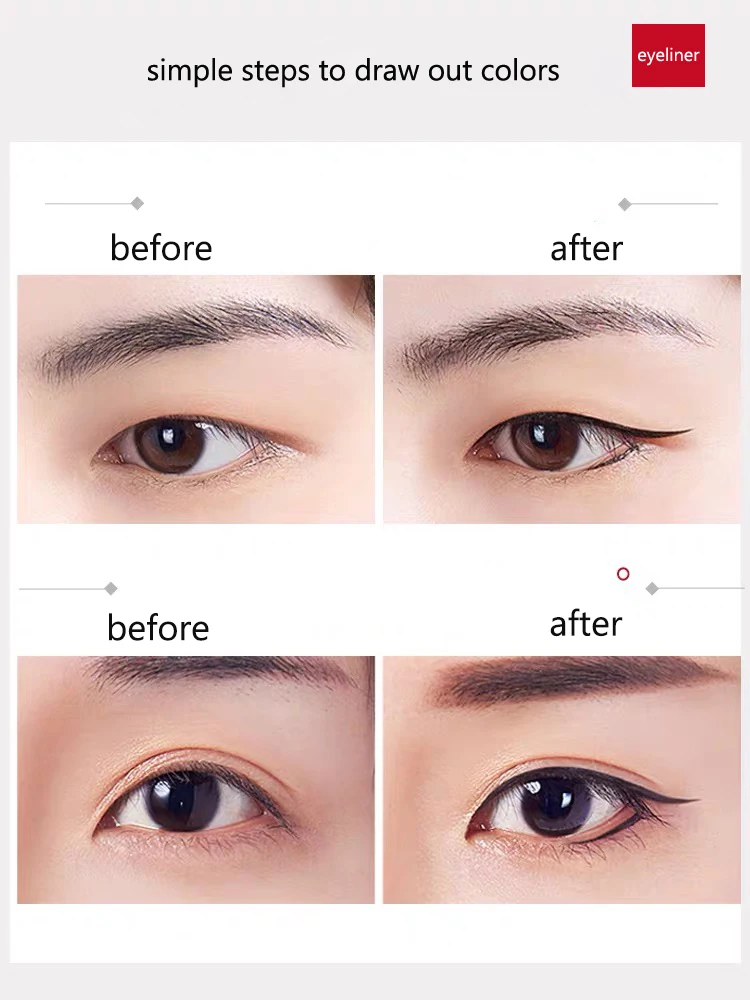 

Liquid Eyeliner Long-lasting and Waterproof Uneasy to Smudge Black and Dark Brown Eye Makeup Soft Head Beauty Cometics