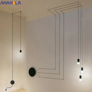 AC 90-260 В Веревка DIY черный подвесной светильник Современные скандинавские подвесные светильники Паук свет s гостиная подвесной светильник