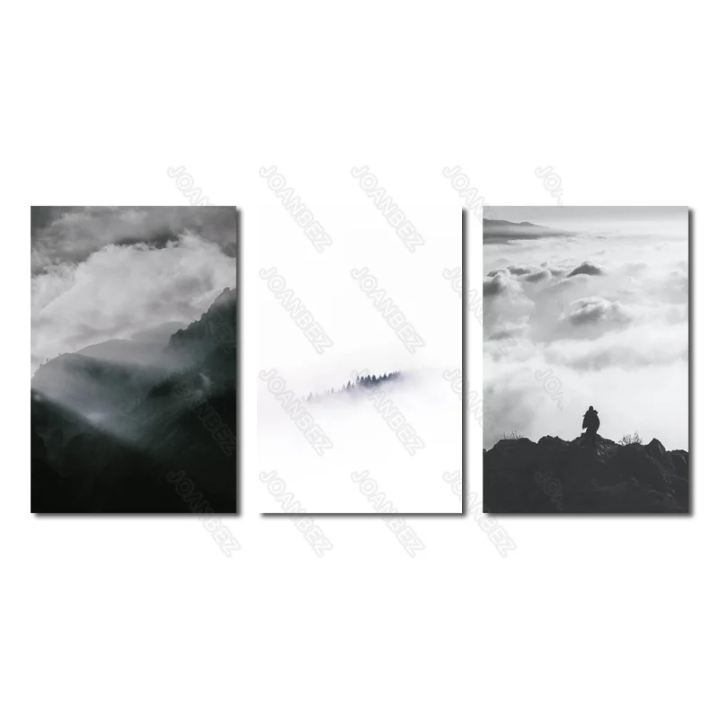 

Contemporary Canvas Material Fog In The Mountain Landscape Pattern Background Poster Living Room Furniture Sofa Decoration