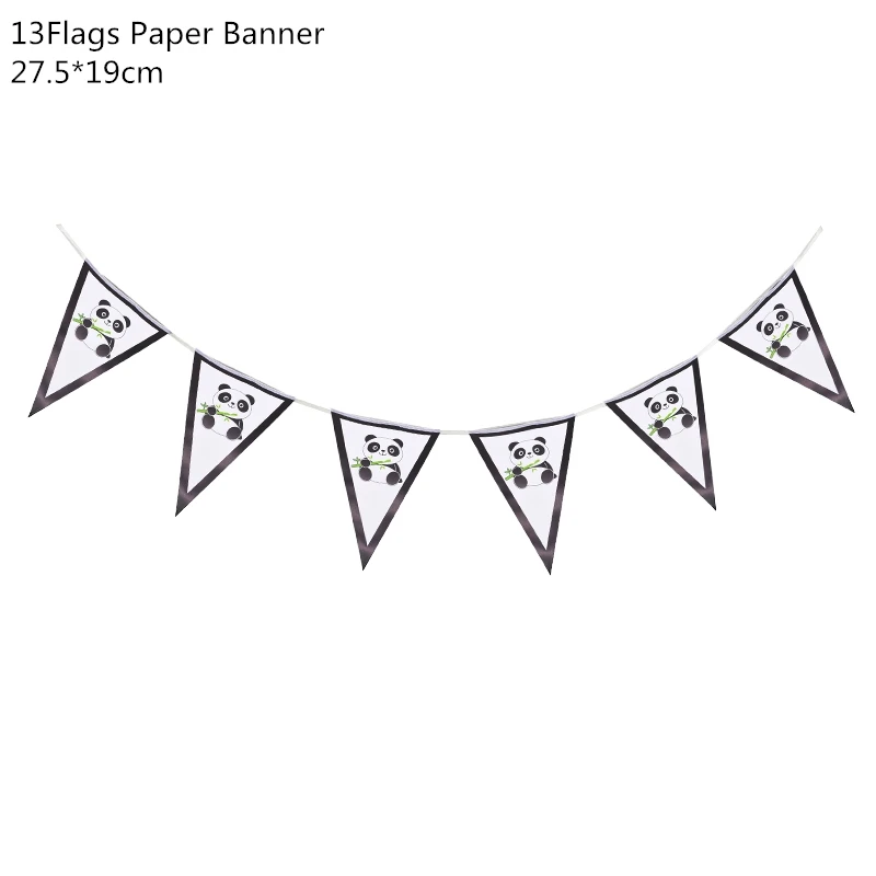 1set paper banner Мультяшная панда тематическая вечеринка на день рождения украшения одноразовая посуда набор тарелок салфетка панда вечерние шары подарок для ребенка - Цвет: 1set paper banner
