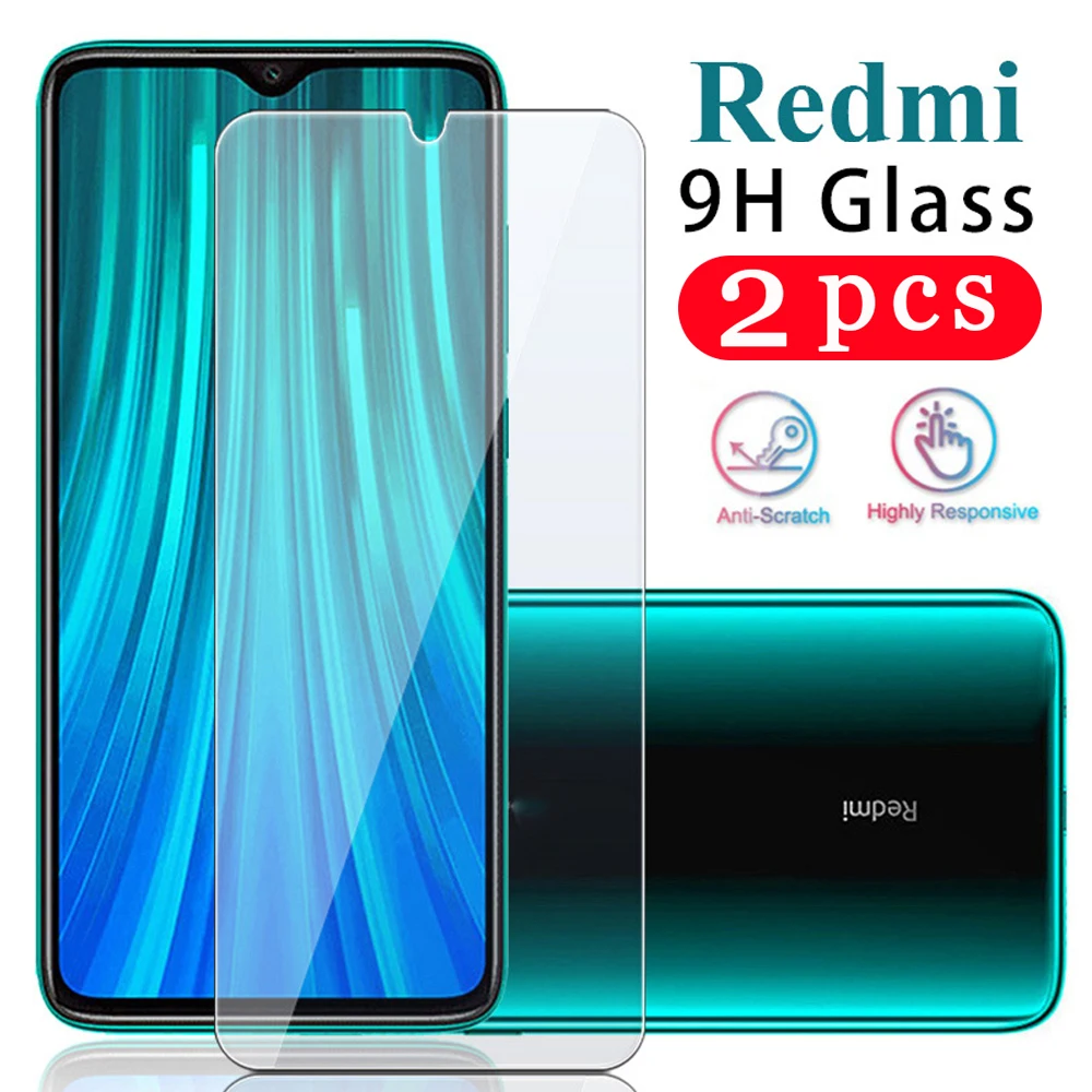 2 шт. для xiaomi redmi note 9s 8 8t 7 6 pro закаленное стекло 8A 7A 6A Защитная пленка телефона