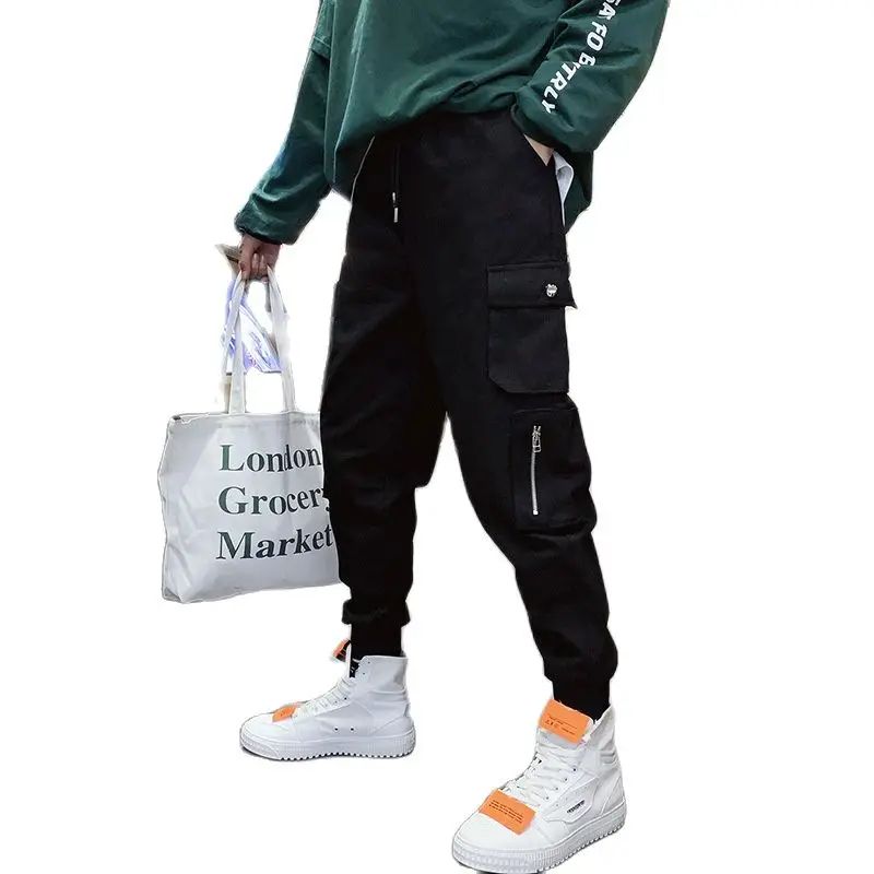 

2021 Spring Autumn Multi-pocket All-match Overalls Men's Casual Fashion Loose Street Hip-hop Clothing Slim Leggings Casual Pants