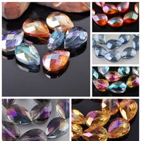 teardrop faceted crystal glass 18x13mm 24x17mm loose beads for jewelry making diy crafts