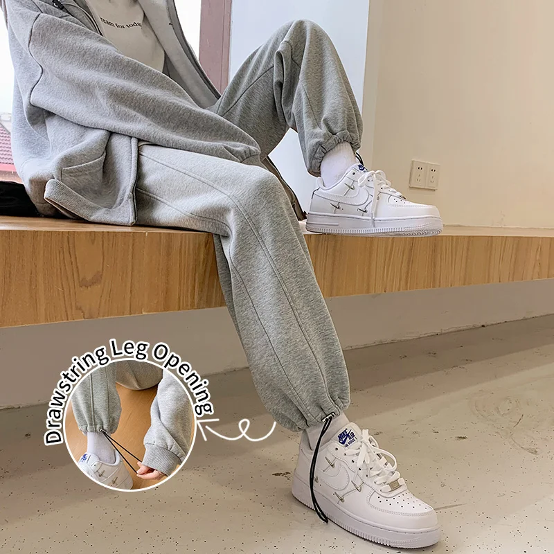 Брюки женские прямые в стиле оверсайз уличная одежда джоггеры спортивные штаны с