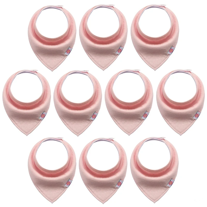 

New Solid Color Baby Boys Girls Feeding Apron 10pcs Baby Cotton Saliva Towel Baby Bibs Triangle Cotton Bandana Bibs