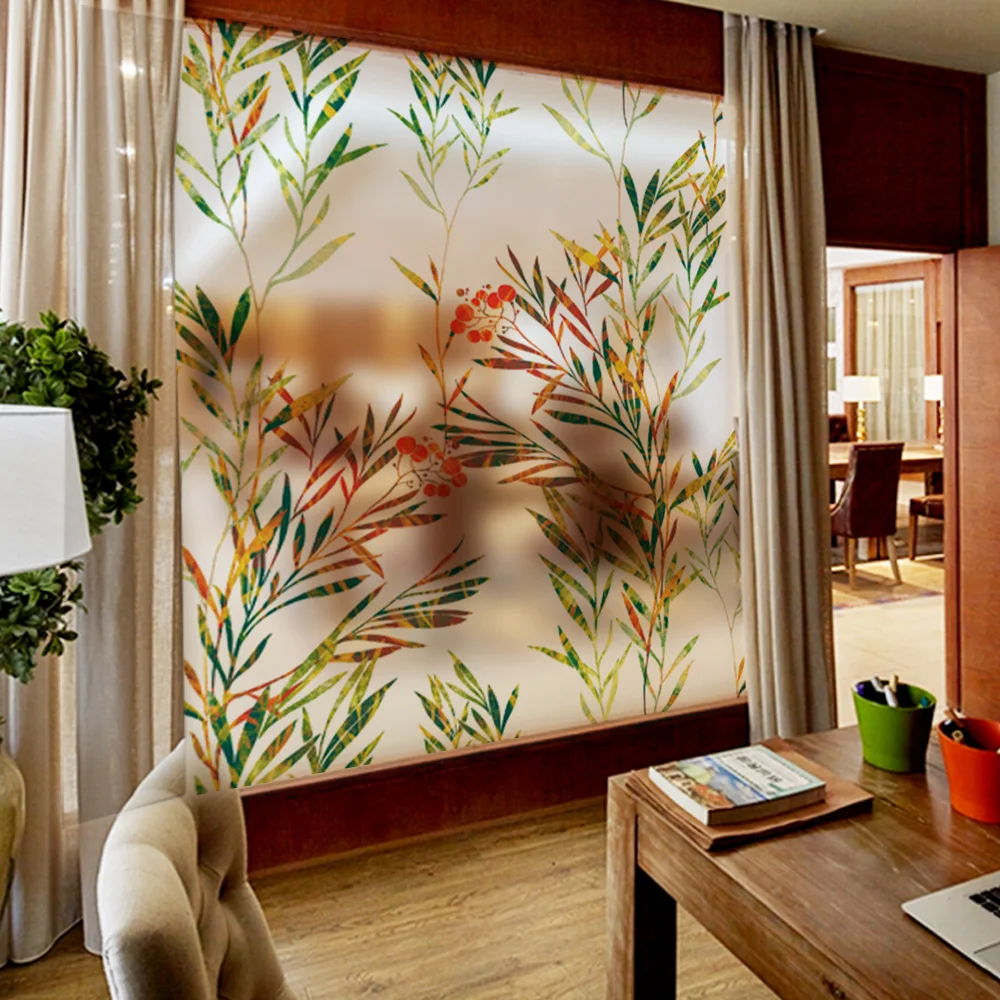 Витражная статическая пленка для окна матовая непрозрачная наклейка уединения